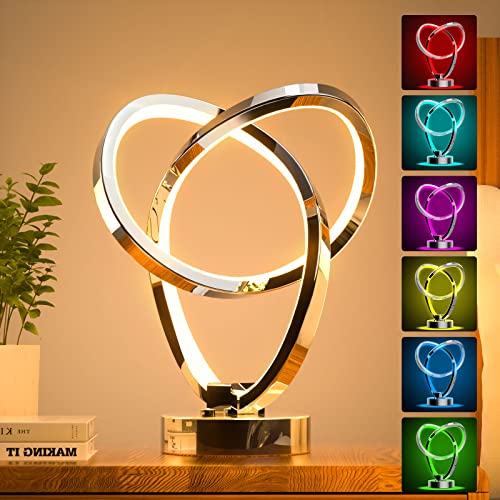 airnasa Modern Table Lamps, Touch Control Dimmable LED Spiral Table Lamp, 7 Colors 10 Light Modes Small Bedside Lamp, Modern Nightstand Lamp for Living Room Bedroom, Unique & Cool Lamps for Gift