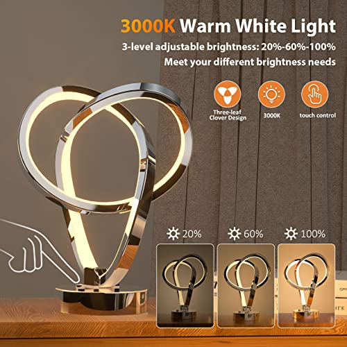 airnasa Modern Table Lamps, Touch Control Dimmable LED Spiral Table Lamp, 7 Colors 10 Light Modes Small Bedside Lamp, Modern Nightstand Lamp for Living Room Bedroom, Unique & Cool Lamps for Gift