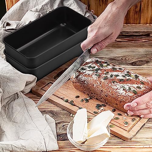 P&P CHEF Non-stick Loaf Pan Set of 2, 9 x 5 Inch, Stainless Steel Cored Bread Pan Tin for Homemade Bread/Meatloaf/Lasagna/Pound Cake, Easy Release & Easy Clean, Nontoxic & Durable