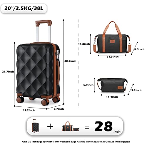 Somago Carry-On Hardside Lightweight 20-Inch Luggage Trolley Suitcase 4 Silence Spinner Wheels ABS, TSA Lock & Airline Approved