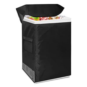 akefit chest freezer cover deep freezer covers for outside 5.0 cubic feet freezer waterproof top 3 sides zipper can be opened （27 "l x 22 "w x 33 "h）black