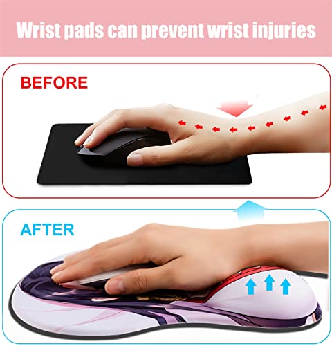 OMYOPPAI Anime Dehya Oppai 3D Mousepad with Silicone Gel Genshin Impact Mice Pad Animation Big Breast Chest Pad for Otaku's Gift, Wrist Cushion Mouse Pad Mat (Uncensored)