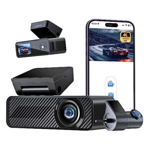 pelsee p1 duo dash cam front and rear, 4k single front dash camera, 2k/1080p dual car camera for cars, built-in wi-fi,1.5” ips display mini dashcam,night vision,voice control,24h parking mode,g-sensor