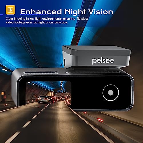 Pelsee P1 Duo Dash Cam Front and Rear, 4K Single Front Dash Camera, 2K/1080P Dual Car Camera for Cars, Built-in Wi-Fi,1.5” IPS Display Mini Dashcam,Night Vision,Voice Control,24H Parking Mode,G-Sensor