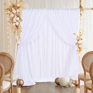 white backdrop curtains sheer tulle backdrop for parties 5ftx7ft baby shower background for wedding party ceremony photo backdrop