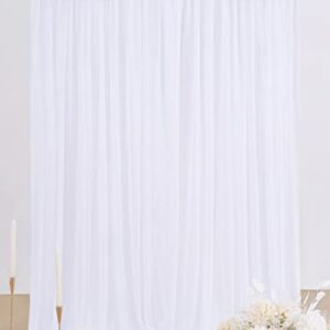 White Backdrop Curtains Sheer Tulle Backdrop for Parties 5ftx7ft Baby Shower Background for Wedding Party Ceremony Photo Backdrop