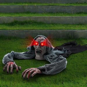 kilikuala halloween light-up animated zombie groundbreaker with creepy sound for halloween outdoor,lawn,yard,garden,patio decorations