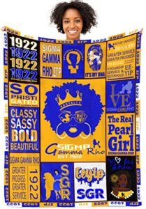 nine city sigma gamma rho sorority blanket for women - 40''x50'' throw gift with 1922 poodle and african american design for her or girlfriends, sigma gamma rho gifts