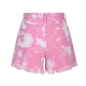 oelaio My Orders Placed Vacation 2023 Girls Shorts Swimsuits for Women Pants Hole Pocket Denim Teen Girls Casual Jeans Shorts Fashion Tie-Dye Bottom