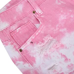 oelaio My Orders Placed Vacation 2023 Girls Shorts Swimsuits for Women Pants Hole Pocket Denim Teen Girls Casual Jeans Shorts Fashion Tie-Dye Bottom