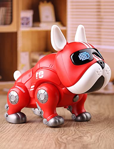 Robot Dog Toy Robotic Puppy Dog for Kids, Electronic Pets Bulldog for Kids 3-8, can Dance and LED Eyes, act Like a Real Dog, robo Dog Gifts and Kids Mate