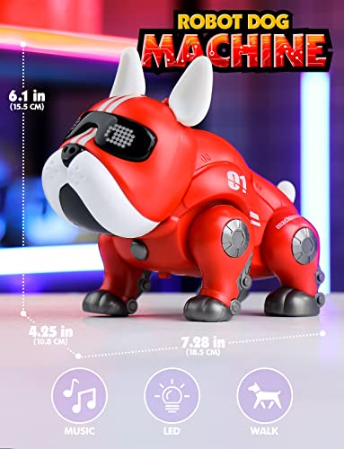 Robot Dog Toy Robotic Puppy Dog for Kids, Electronic Pets Bulldog for Kids 3-8, can Dance and LED Eyes, act Like a Real Dog, robo Dog Gifts and Kids Mate