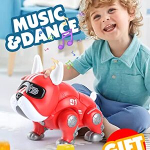 Robot Dog Toy Robotic Puppy Dog for Kids, Electronic Pets Bulldog for Kids 3-8, can Dance and LED Eyes, act Like a Real Dog, robo Dog Gifts and Kids Mate