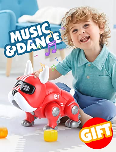 Robot Dog Toy Robotic Puppy Dog for Kids, Electronic Pets Bulldog for Kids 3-8, can Dance and LED Eyes, act Like a Real Dog, robo Dog Gifts and Kids Mate