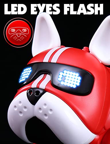 Robot Dog Toy Robotic Puppy Dog for Kids, Electronic Pets Bulldog for Kids 3-8, can Dance and LED Eyes, act Like a Real Dog, robo Dog Gifts and Kids Mate