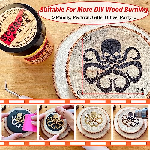 Scorch Paste - Wood Burning Paste, Wood Burning Gel Marker for Crafting & Stencil Wood Burning, Stable Heat Activated Paste, Accurately & Easily Burn Designs on Wood and Arts - 3 OZ
