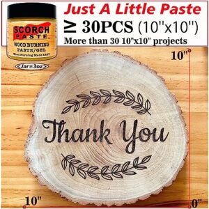 Scorch Paste - Wood Burning Paste, Wood Burning Gel Marker for Crafting & Stencil Wood Burning, Stable Heat Activated Paste, Accurately & Easily Burn Designs on Wood and Arts - 3 OZ