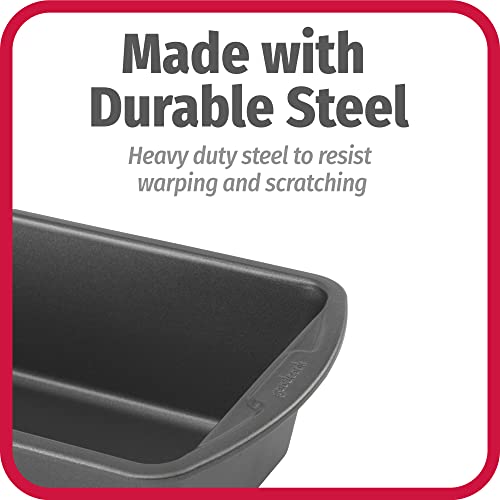 GoodCook Extra Large 13'' x 5'' Nonstick Steel Bread Loaf Pans, Gray (4245)