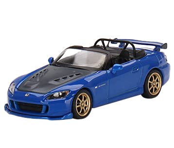 S2000 AP2 Mugen Convertible Monte Carlo Blue Pearl Metallic w/Carbon Hood Ltd Ed to 1200 pcs 1/64 Diecast Model Car by True Scale Miniatures MGT00493