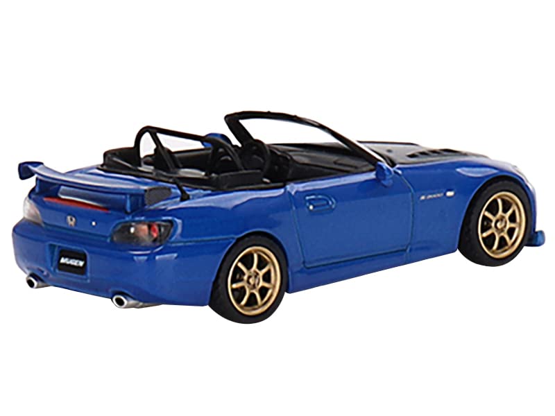 S2000 AP2 Mugen Convertible Monte Carlo Blue Pearl Metallic w/Carbon Hood Ltd Ed to 1200 pcs 1/64 Diecast Model Car by True Scale Miniatures MGT00493