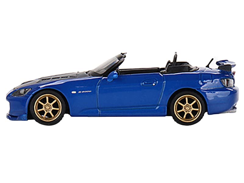 S2000 AP2 Mugen Convertible Monte Carlo Blue Pearl Metallic w/Carbon Hood Ltd Ed to 1200 pcs 1/64 Diecast Model Car by True Scale Miniatures MGT00493