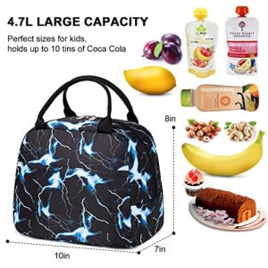 Bluboon School Backpack for Boys Teens Bookbag Travel Daypack Kids Girls Lunch Bag Pencil Case (Lightning Blue-3pcs)