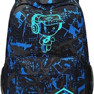 Preschool Backpack Kids Kindergarten School Book Bags for Elementary Primary Schooler (Blue Cool Boy)