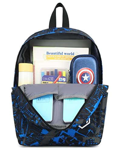 Preschool Backpack Kids Kindergarten School Book Bags for Elementary Primary Schooler (Blue Cool Boy)
