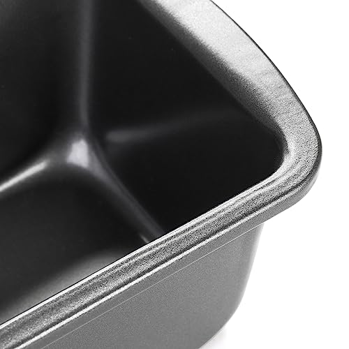 Coloch 4 Pack Metal Long Bread Loaf Pan, 10.8 x 3.7 Inch Carbon Steel Non-stick Toast Pan Tins Bakeware Bread Baking Mold for Banana Bread, Meatloaf, Lasagna, for Homemade, Dark Grey