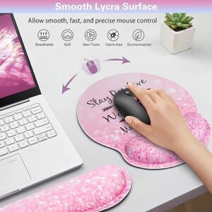 Qomalama 3-in-1 Mouse Pad with Wrist Rest Set,Wrist Support Mouse Pad+Keyboard Gel Wrist Rest+Cup Pad,Ergonomic Mouse Pad,Relieving Wrist Pain,Non-Slip,Computer Mouse Pad