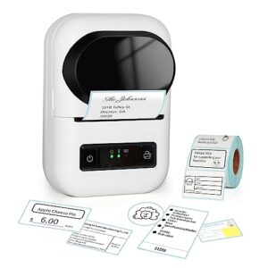 leranda label maker, portable bluetooth thermal label printer for barcode, clothing, organizing, small business, office, home, easy to use, support with ios & android, with 1.96x1.18 inch label