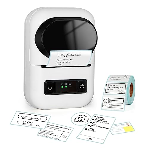 LERANDA Label Maker, Portable Bluetooth Thermal Label Printer for Barcode, Clothing, Organizing, Small Business, Office, Home, Easy to Use, Support with iOS & Android, with 1.96x1.18 inch Label