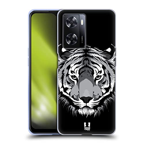 Head Case Designs Bengal Tiger Big Face Illustrated 2 Soft Gel Case Compatible with Oppo A57s