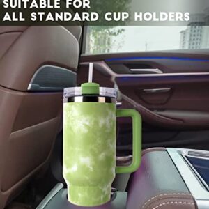 40 oz Tumbler with Handle, 2.0 Reusable Vacuum Tumbler, Insulated Tumbler With Lid and Straws, Insulated Cup, Maintains Cold Heat and Ice for Hours (Tie Dye Green)