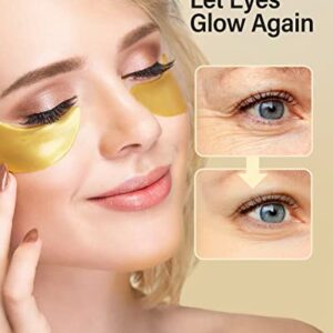 Komoko 24K Gold Under Eye Patches (60 Count), Skin Care, Golden Under Eye Mask Anti-Aging Collagen & Amino Acid, Eye Mask for Removing Dark Circles, Puffiness and Wrinkles, Refresh Your Under Eye Skin