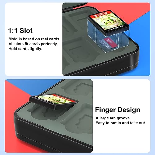 Paobas 48 Slot Game Card Case for Nintendo Switch Game Cards and Mirco SD Memory Cards, Portable Switch Lite/OLED Game Memory Card Storage Holder