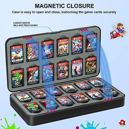 Paobas 48 Slot Game Card Case for Nintendo Switch Game Cards and Mirco SD Memory Cards, Portable Switch Lite/OLED Game Memory Card Storage Holder