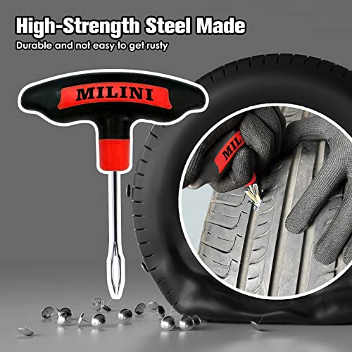 MILINI Tire Repair Kit, 42pcs Tire Plug Kit for Car, Truck, Tractor, Motorcycle, ATVT, RV, Tractor Heavy Duty Flat Tire Puncture Repair