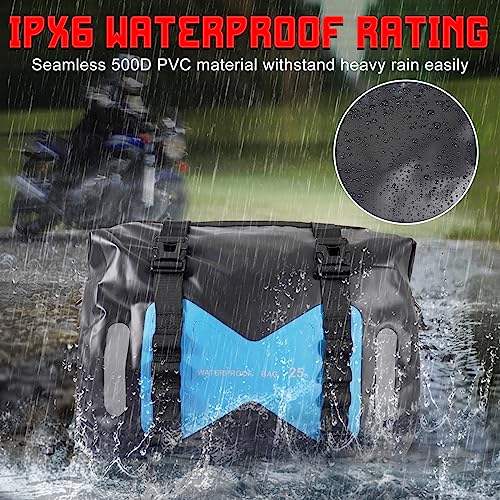 INNOGLOW Motorcycle Saddlebags Waterproof Motorcycle Saddle Bags 500D PVC Motorcycle Dry Bag Zipper Closure Side Bags Luggage Bags Universal for Motorcycle Motorbike Bicycle, 50L Blue