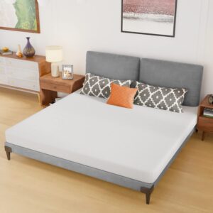 king size mattress,6 inch base foam mattress in a box,medium-firm,pressure relief&temperature regulation,certipur-us certified,white