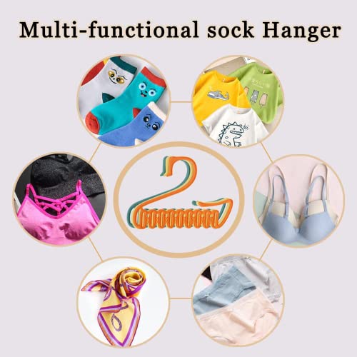 Musibo 18Pcs Drying Rack, Sock Hanger, Portable Clothes Hanger, Windproof Underwear Hanger, Total 144 Clip Holes, for Drying Socks, Bra, Baby Clothes and Small Laundry Items