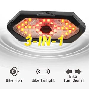 Himiway LED Bike Taillight Light Bike Light with Turn Signals(Remote Control) / Taillight(Colorful) / Taillight with Brake Sensor/Taillight with Alarm Horn Bicycle Light Waterproof USB Rechargeable