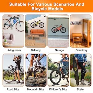 CUCESH Bike Wall Mount Hanger 2 Pack .Horizontal Indoor Bicycle Storage Rack. Cycling Wall Mounted Holder Hook for Road, Mountain or Hybrid Bikes in Garage or Home