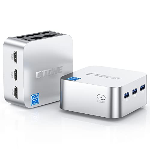 CTONE Mini PC Intel 12th N95(Up to 3.4GHz) 8GB RAM 256GB M.2 2242 NGFF with Windows 11 Pro Small Portable Compact Mini Computers Support Triple Screen Display 4K@60Hz/2*RJ45/Dual-WiFi/BT 4.2