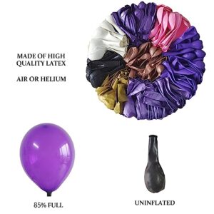 HYOWCHI Purple Princess Birthday Party Supplies - 140 Pcs Princess Balloon Garland Arch Kit, Purple Gold Latex Balloon Arch For Magic Princess Birthday Baby Shower Party Supplies Decorations