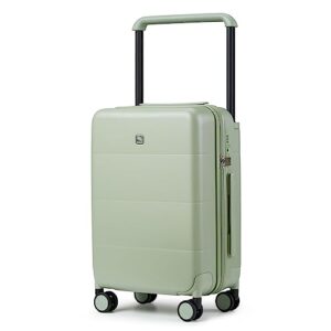hanke carry on luggage 22x14x9 airline approved spinner wheels tsa luggage with wide handle hard shell suitcases lightweight travel luggage women men(bamboo green)