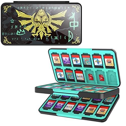 THELIFELICIOUS Switch Game Card Case for Nintendo Switch/Switch OLED/Switch Lite, Gradient Color Lining Games Card Holder with 48 Game Card Slots & 24 Micro SD Card Slots.