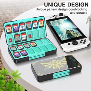 THELIFELICIOUS Switch Game Card Case for Nintendo Switch/Switch OLED/Switch Lite, Gradient Color Lining Games Card Holder with 48 Game Card Slots & 24 Micro SD Card Slots.