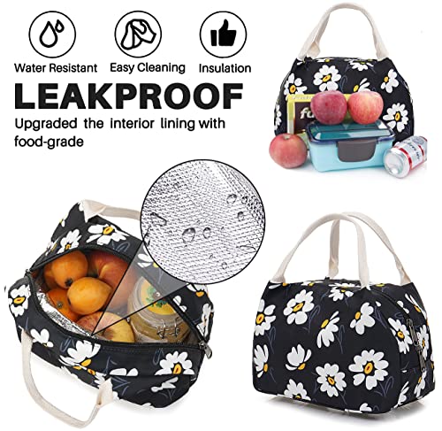 HUHUTU School Bag Set, Daisy Laptop Backpack Lunch Bag Pencil Case