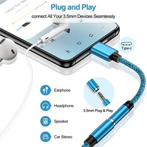 USB C Aux Audio Headphone Adapter for Samsung Galaxy A54 A24 A14 A13 S23 A53 A03s S22 S21 S20 Plus/Ultra A23,Google Pixel 7a 7 6, Type C to 3.5mm Female Earphone Jack Adapter 2 Pack Dongle Cable Cord